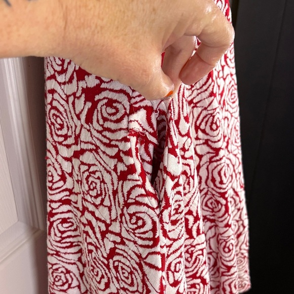 Five Loaves Two Fish Girls Red and White Floral Dress with Pockets Size 14 - Picture 4 of 10
